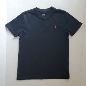 Polo Ralph Lauren Cotton Jersey T Shirt Size 7 Black Short Sleeve Boys